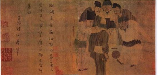 《宋太祖蹴鞠圖》 28.6x56.3cm 現(xiàn)藏于北京故宮博物院